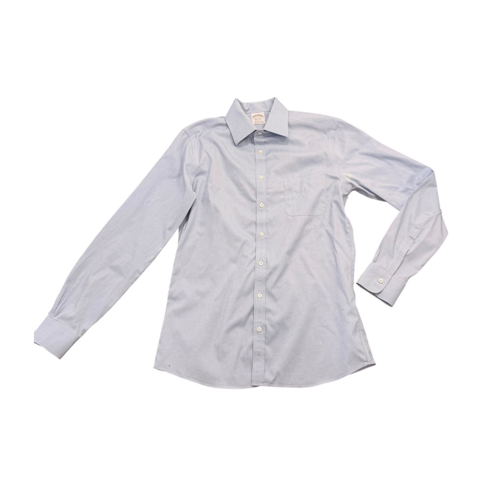 Brooks Brothers Soho Fit Dress Shirt Mens 15-33 Blue Non-Iron Supima Cotton